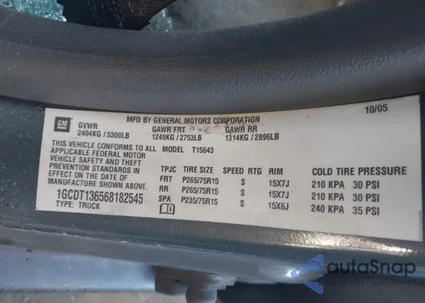 2006 Chevrolet Colorado Lt из США, поврежденный, VIN 1GCDT136568182545